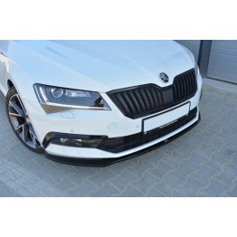 Накладка сплиттер на передний бампер вариант 2 на Skoda Superb III